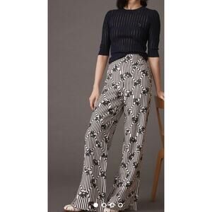 Anthropologie Maeve Escape Black & White Printed Pants Sz 4
